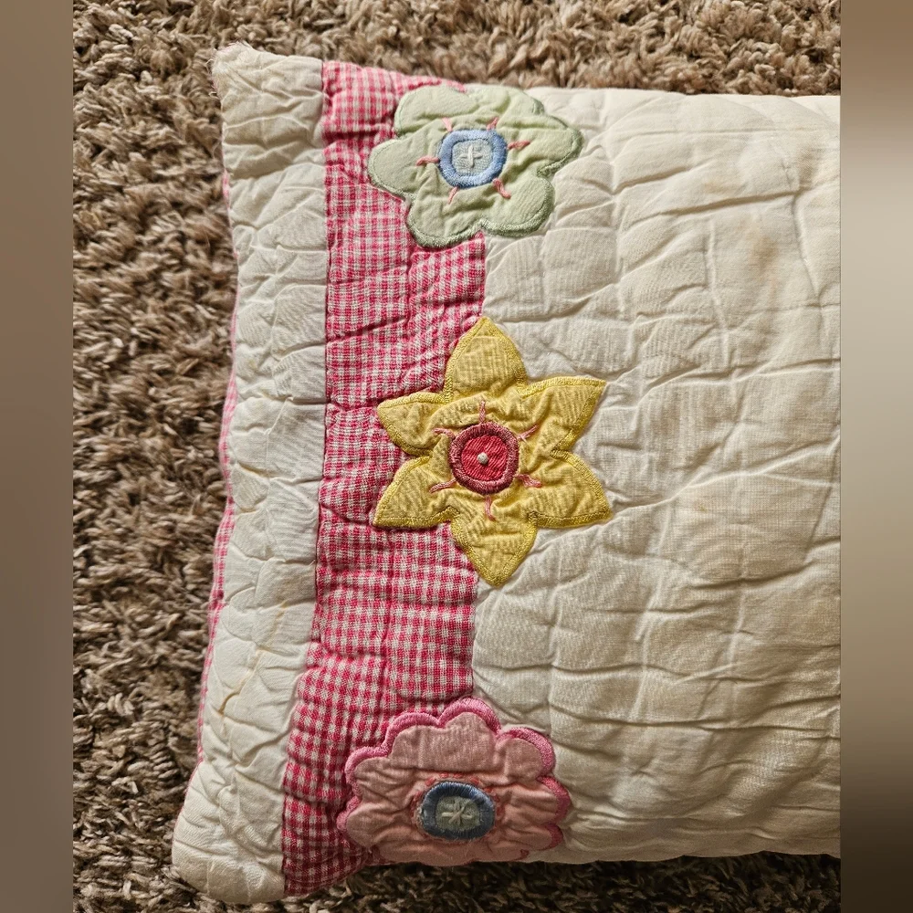Pottery Barn Kids Girl's Patchwork Quilt 66×82 Twin Size Blanket & Pillow Set